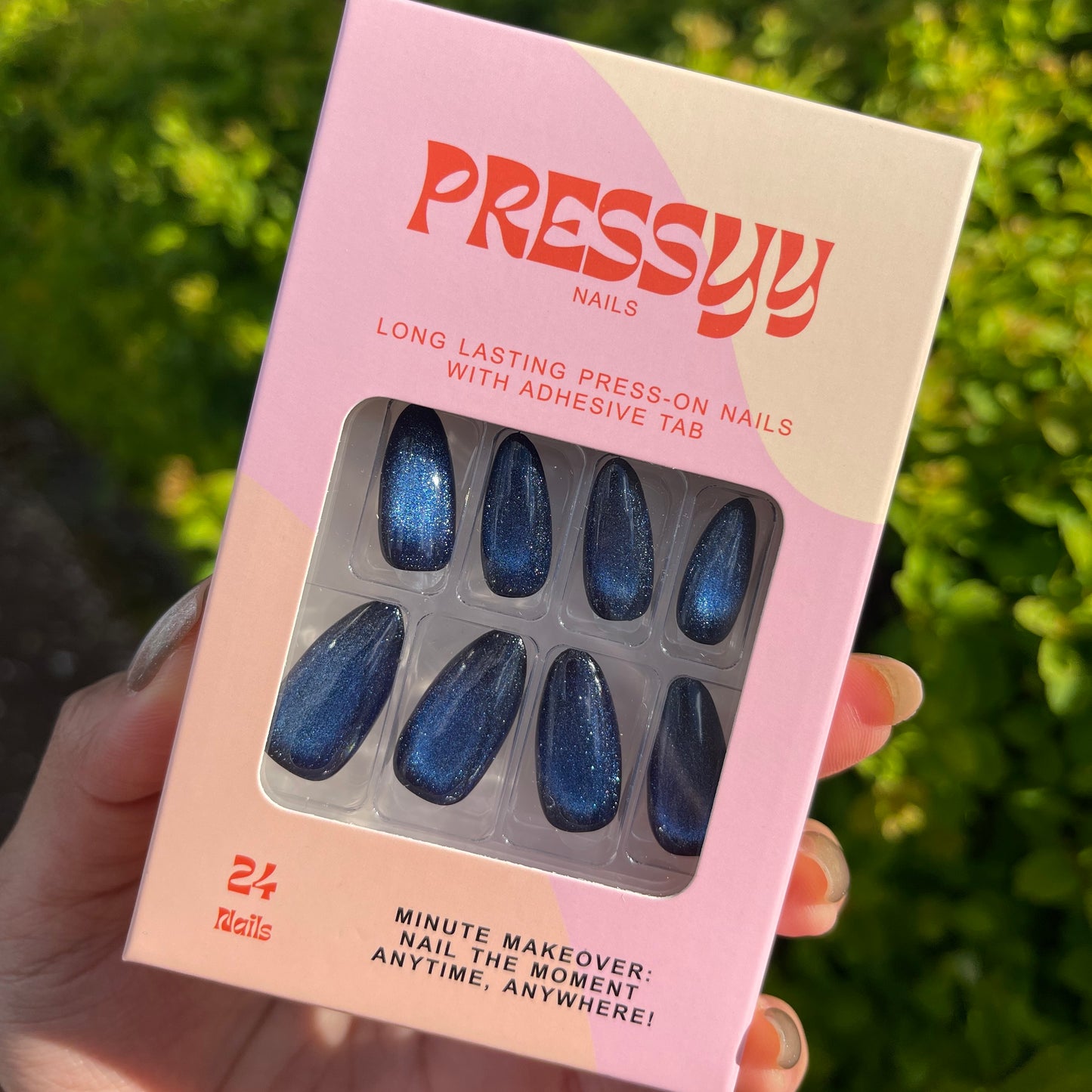 BLUE GALAXY PRESS ON NAILS
