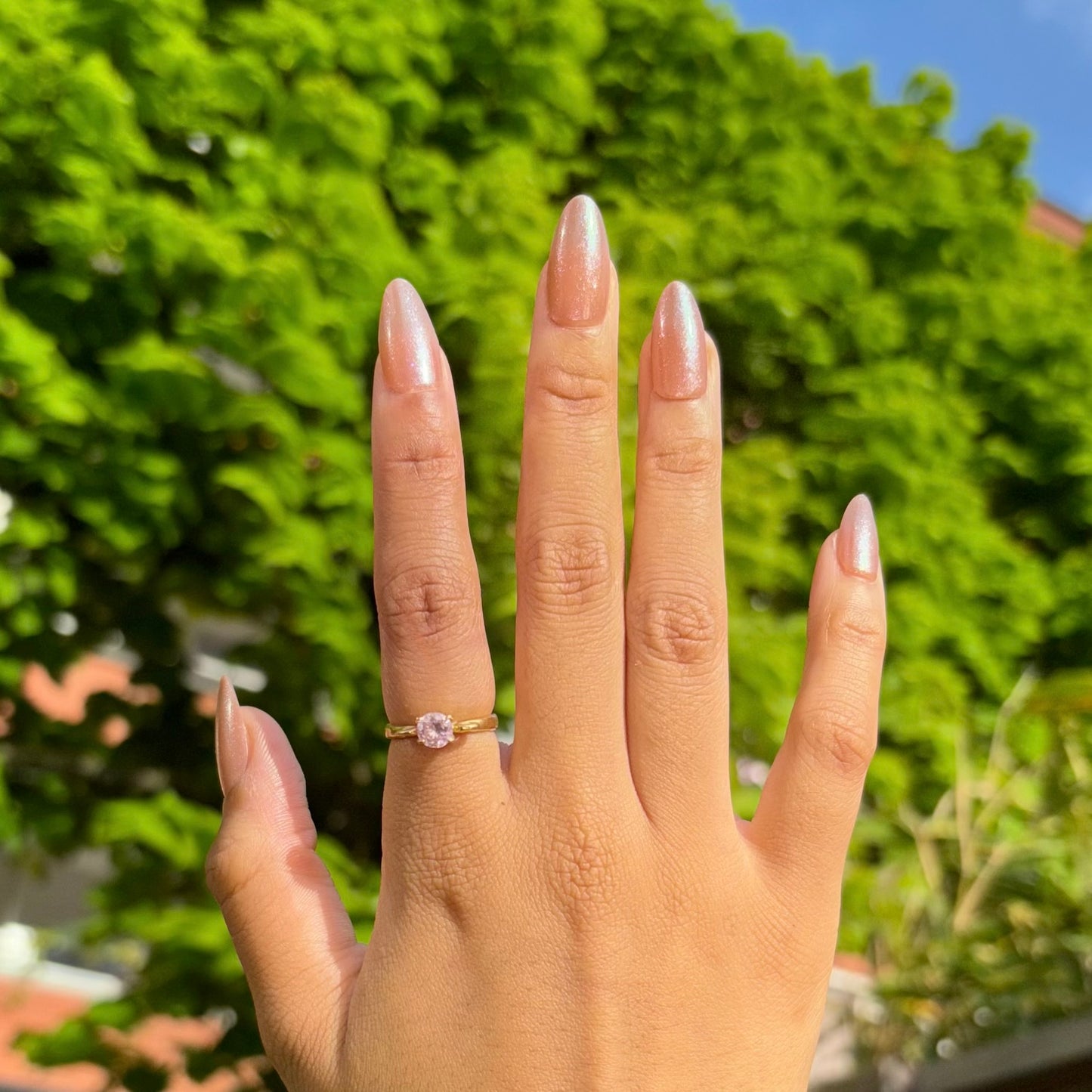 CHAMPAGNE SPARKLE PRESS ON NAILS
