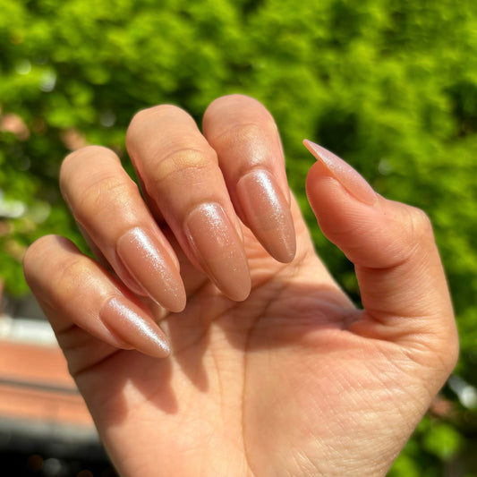 CHAMPAGNE SPARKLE PRESS ON NAILS