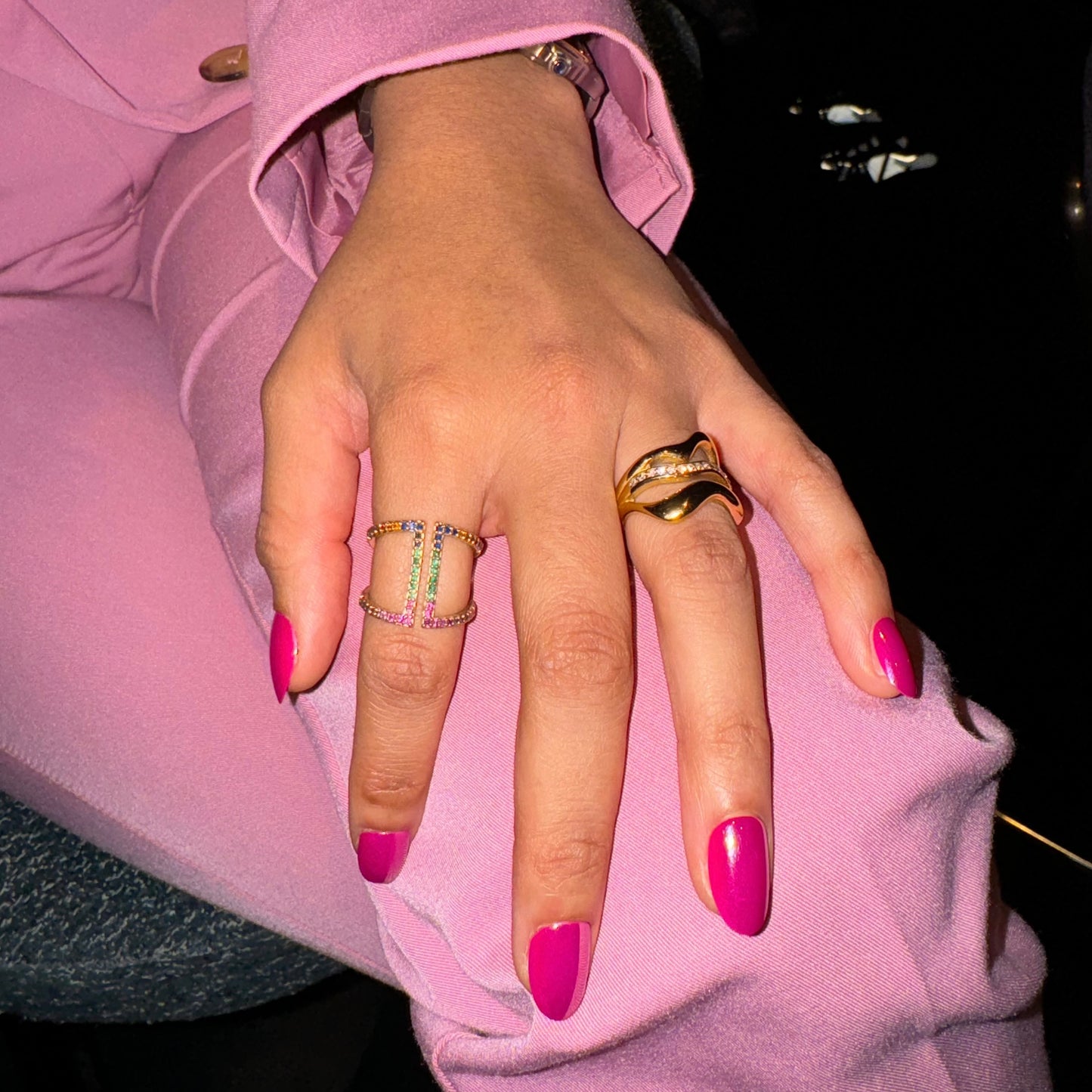HOT PINK GLAZED DONUT PRESS ON NAILS