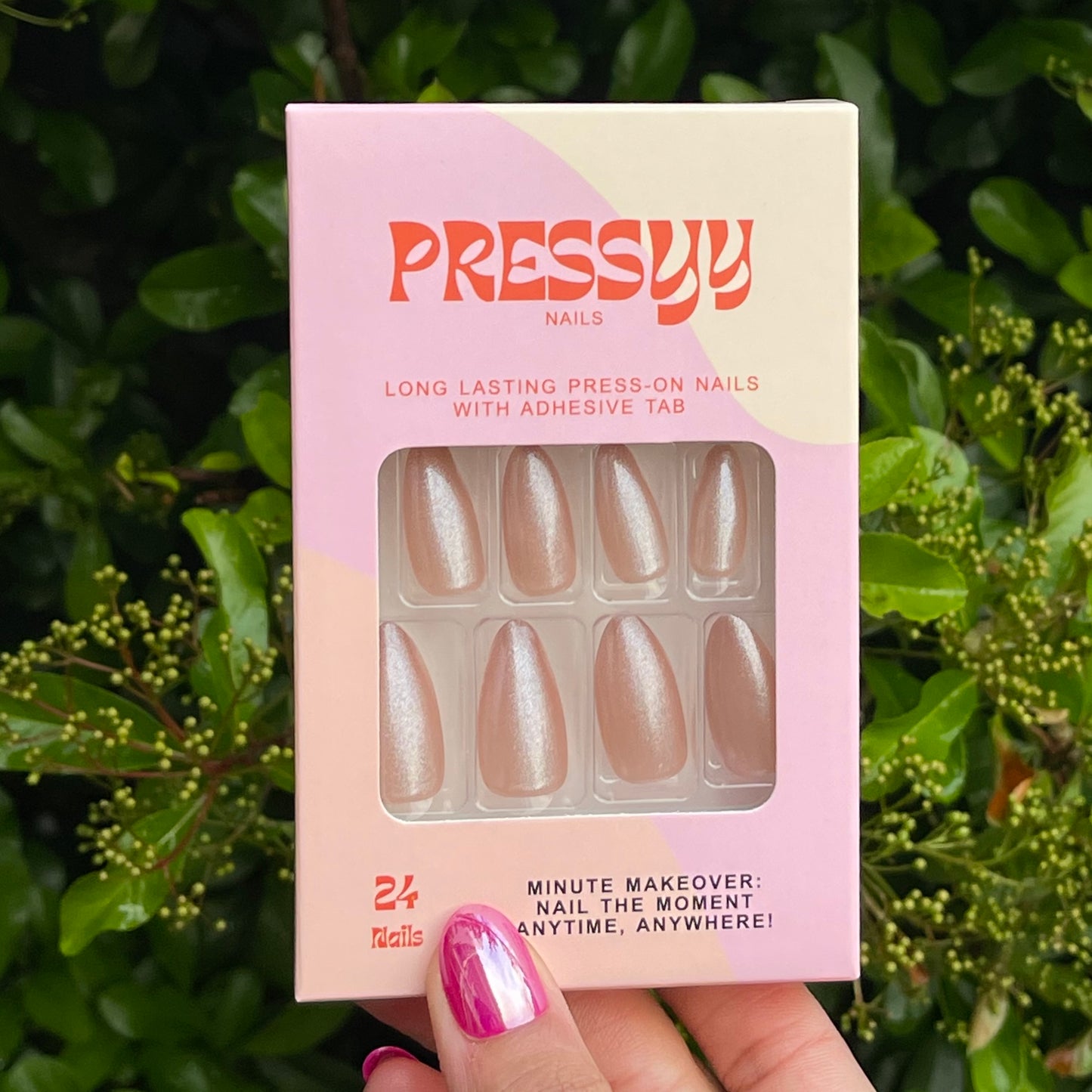 CHAMPAGNE SPARKLE PRESS ON NAILS